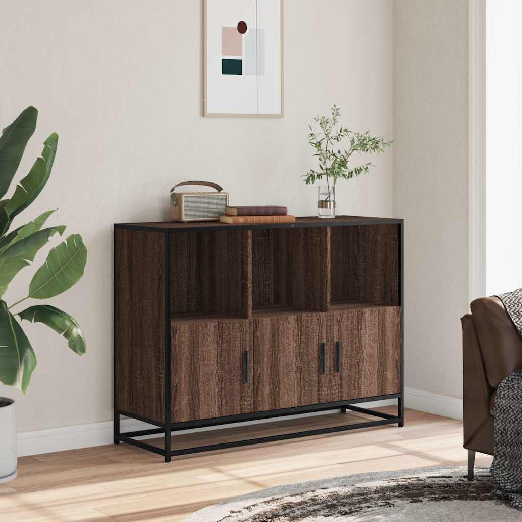 vidaXL Servantă, stejar maro, 100x35x76 cm, lemn compozit