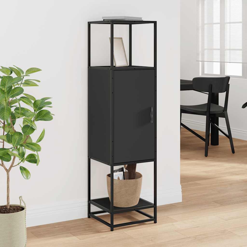 vidaXL Dulapuru negru 35,5x35x139 cm lemn și metal prelucrat vidaXL Dulapuru negru 35,5x35x139 cm lemn și metal prelucrat