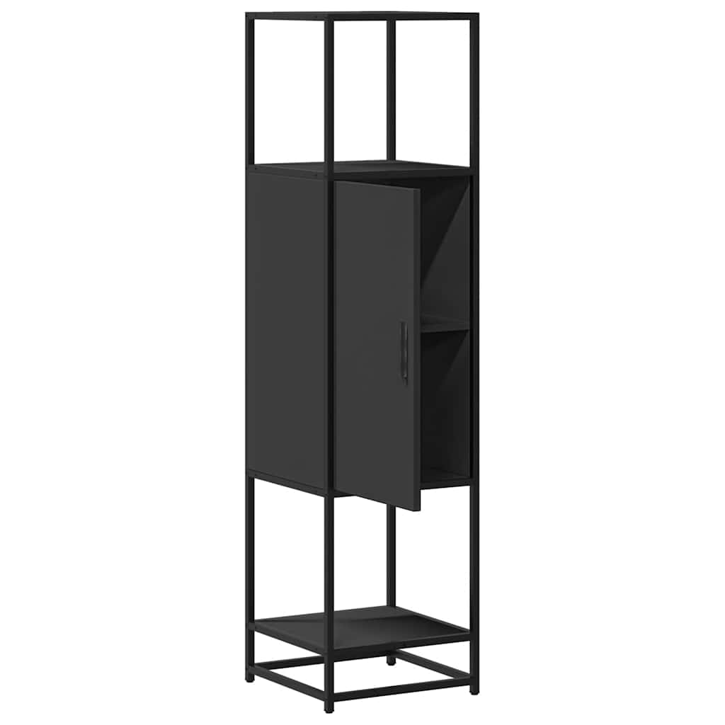 vidaXL Dulapuru negru 35,5x35x139 cm lemn și metal prelucrat vidaXL Dulapuru negru 35,5x35x139 cm lemn și metal prelucrat