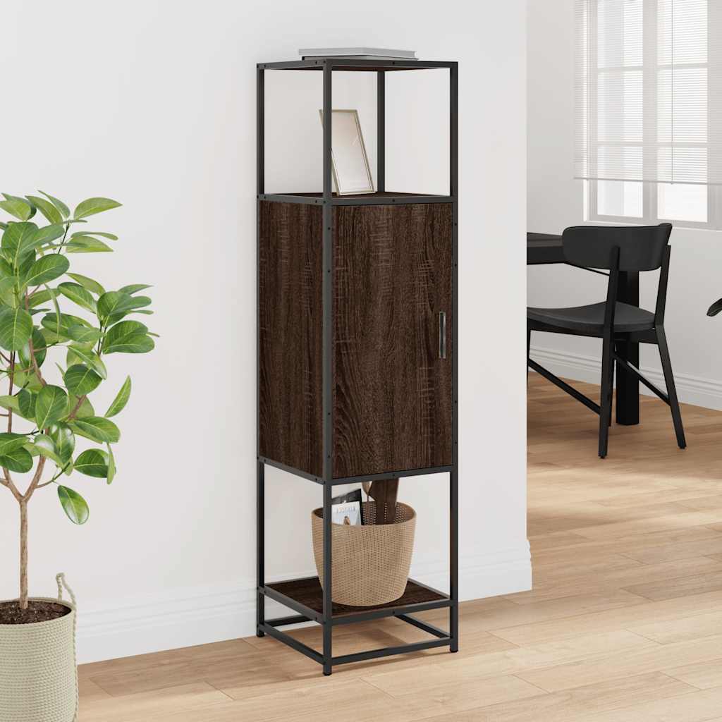 vidaXL Dulapuru stejar maro 35,5x35x139 cm lemn și metal prelucrat vidaXL Dulapuru stejar maro 35,5x35x139 cm lemn și metal prelucrat