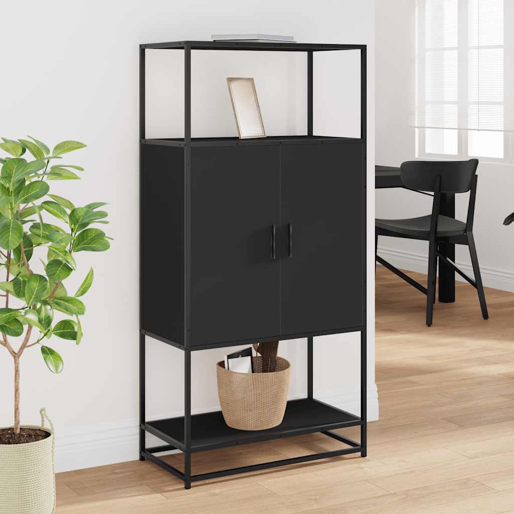 vidaXL Dulapuru negru 68x35x139 cm lemn și metal prelucrat vidaXL Dulapuru negru 68x35x139 cm lemn și metal prelucrat