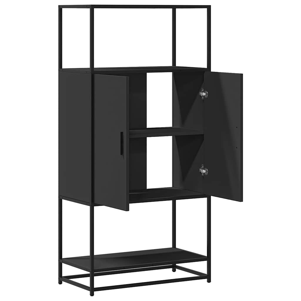 vidaXL Dulapuru negru 68x35x139 cm lemn și metal prelucrat vidaXL Dulapuru negru 68x35x139 cm lemn și metal prelucrat