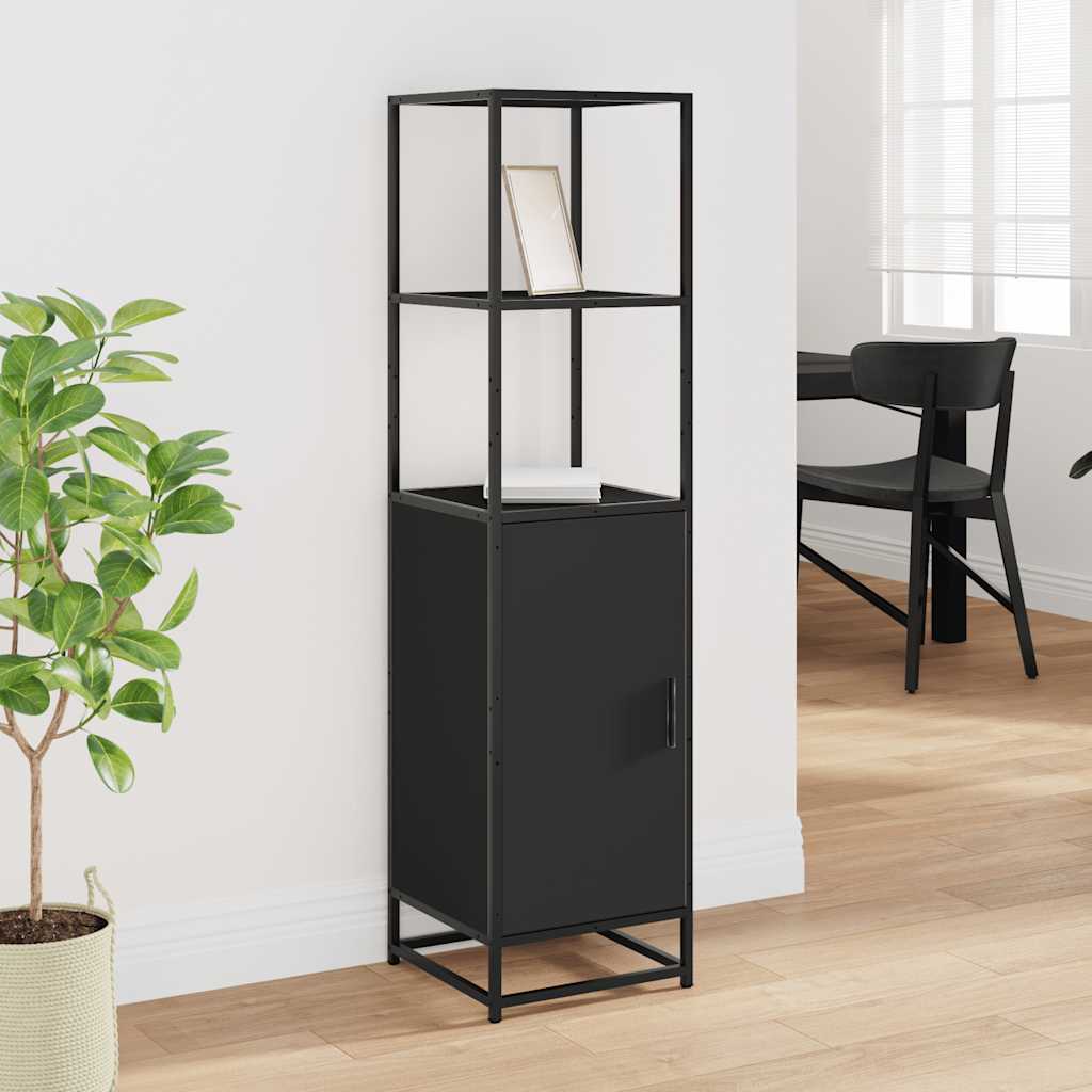 vidaXL Dulapuru negru 35,5x35x139 cm lemn și metal prelucrat vidaXL Dulapuru negru 35,5x35x139 cm lemn și metal prelucrat