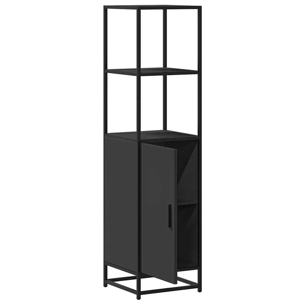 vidaXL Dulapuru negru 35,5x35x139 cm lemn și metal prelucrat vidaXL Dulapuru negru 35,5x35x139 cm lemn și metal prelucrat