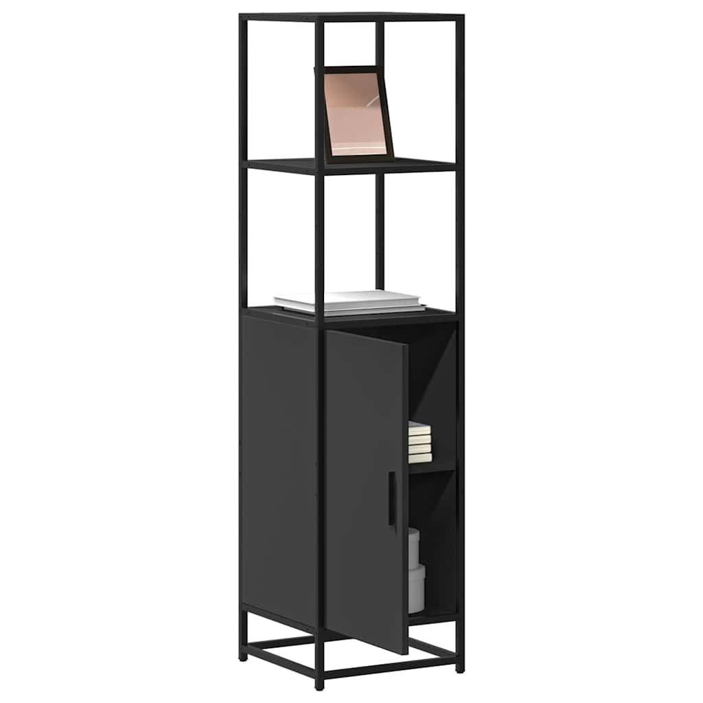 vidaXL Dulapuru negru 35,5x35x139 cm lemn și metal prelucrat vidaXL Dulapuru negru 35,5x35x139 cm lemn și metal prelucrat