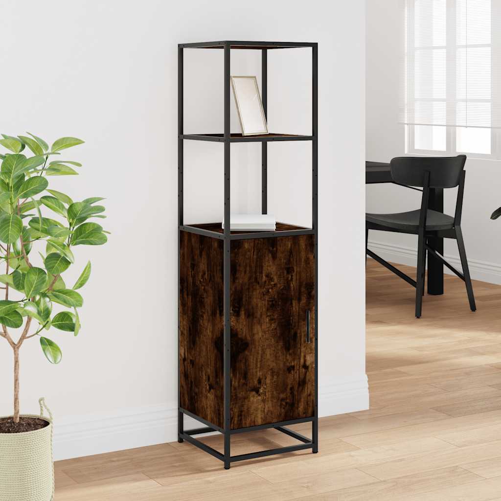 vidaXL Dulapuru stejar afumat 35,5x35x139 cm lemn și metal prelucrat vidaXL Dulapuru stejar afumat 35,5x35x139 cm lemn și metal prelucrat