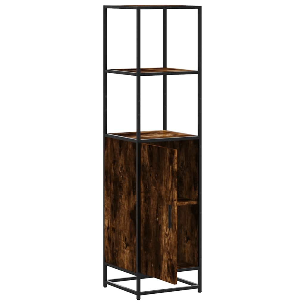 vidaXL Dulapuru stejar afumat 35,5x35x139 cm lemn și metal prelucrat vidaXL Dulapuru stejar afumat 35,5x35x139 cm lemn și metal prelucrat
