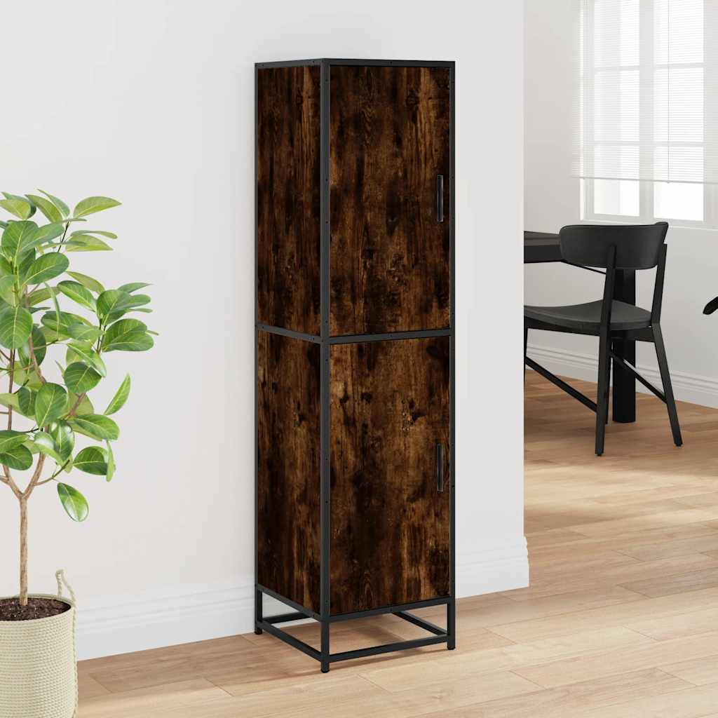 vidaXL Dulapuru stejar afumat 35,5x35x139 cm lemn și metal prelucrat vidaXL Dulapuru stejar afumat 35,5x35x139 cm lemn și metal prelucrat