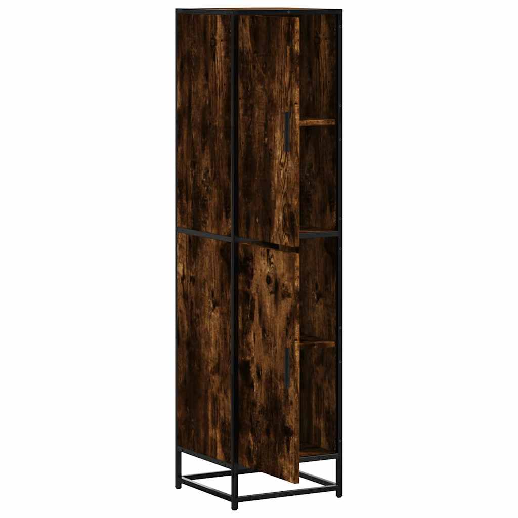 vidaXL Dulapuru stejar afumat 35,5x35x139 cm lemn și metal prelucrat vidaXL Dulapuru stejar afumat 35,5x35x139 cm lemn și metal prelucrat
