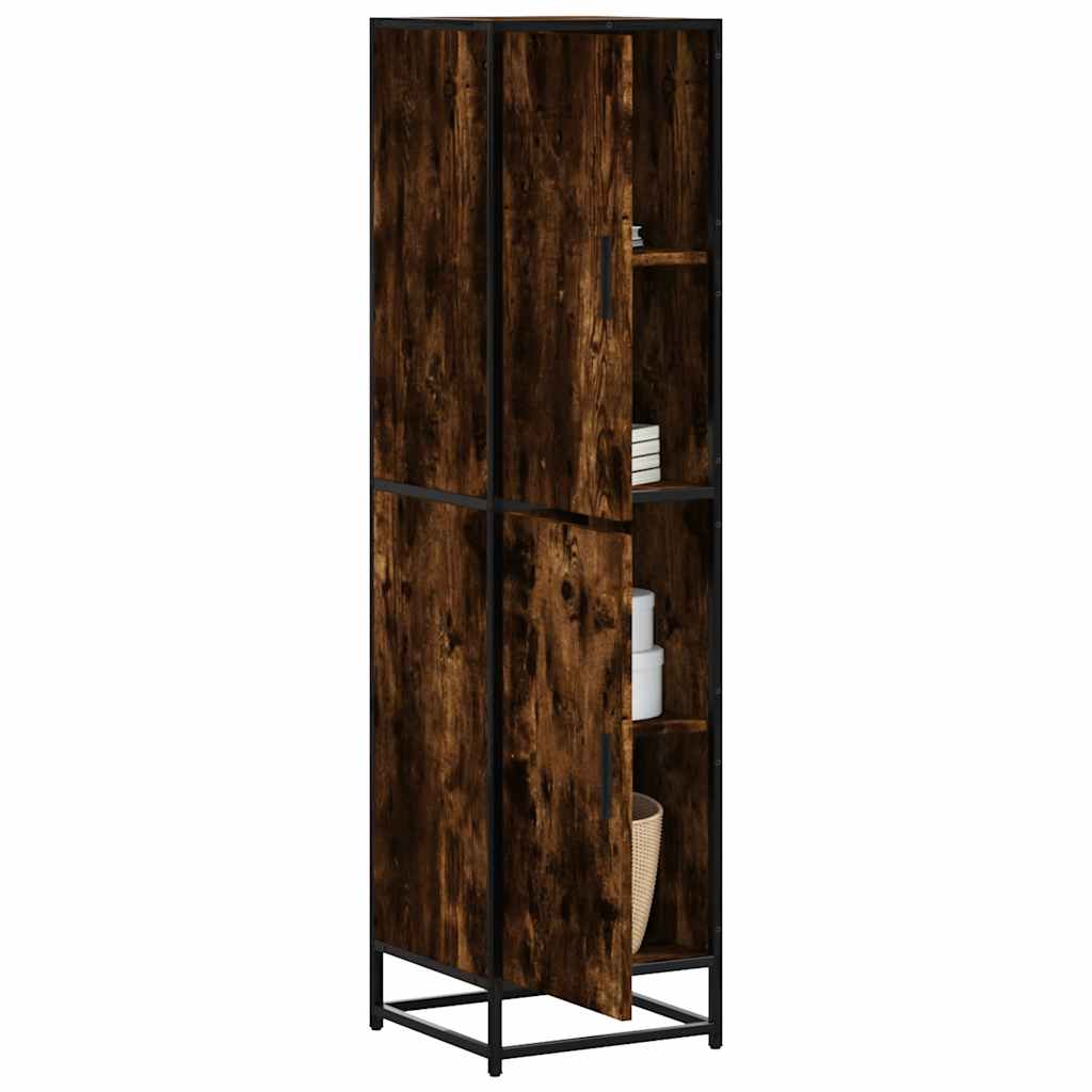 vidaXL Dulapuru stejar afumat 35,5x35x139 cm lemn și metal prelucrat vidaXL Dulapuru stejar afumat 35,5x35x139 cm lemn și metal prelucrat