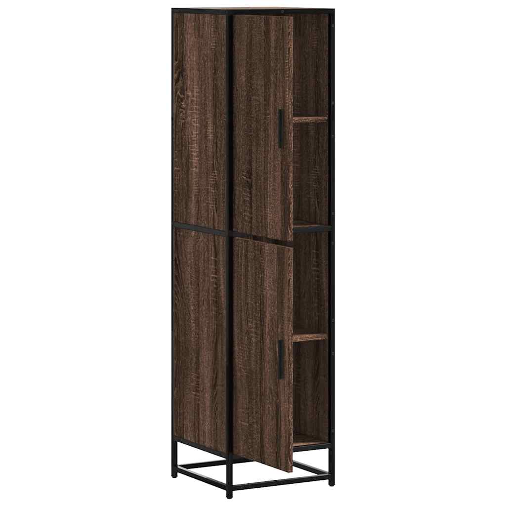 vidaXL Dulapuru stejar maro 35,5x35x139 cm lemn și metal prelucrat vidaXL Dulapuru stejar maro 35,5x35x139 cm lemn și metal prelucrat