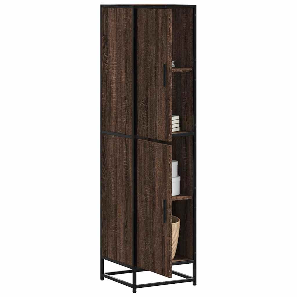 vidaXL Dulapuru stejar maro 35,5x35x139 cm lemn și metal prelucrat vidaXL Dulapuru stejar maro 35,5x35x139 cm lemn și metal prelucrat