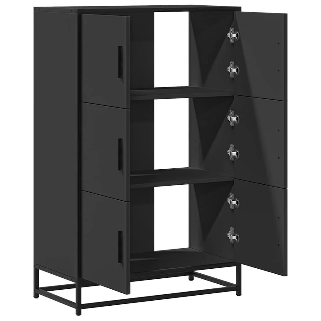 vidaXL Dulapuru negru 68x35x106,5 cm lemn și metal prelucrat vidaXL Dulapuru negru 68x35x106,5 cm lemn și metal prelucrat