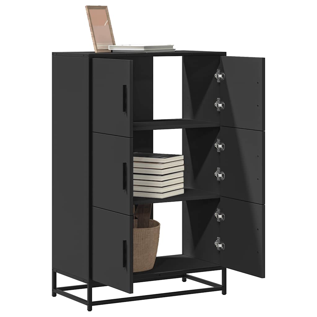 vidaXL Dulapuru negru 68x35x106,5 cm lemn și metal prelucrat vidaXL Dulapuru negru 68x35x106,5 cm lemn și metal prelucrat