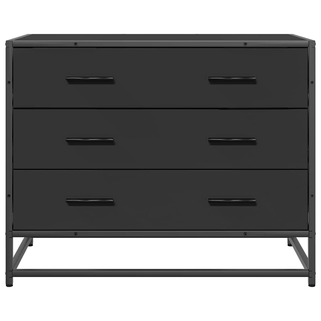 vidaXL Dulap cu sertare, negru, 70x41x56 cm, lemn compozit vidaXL Dulap cu sertare, negru, 70x41x56 cm, lemn compozit