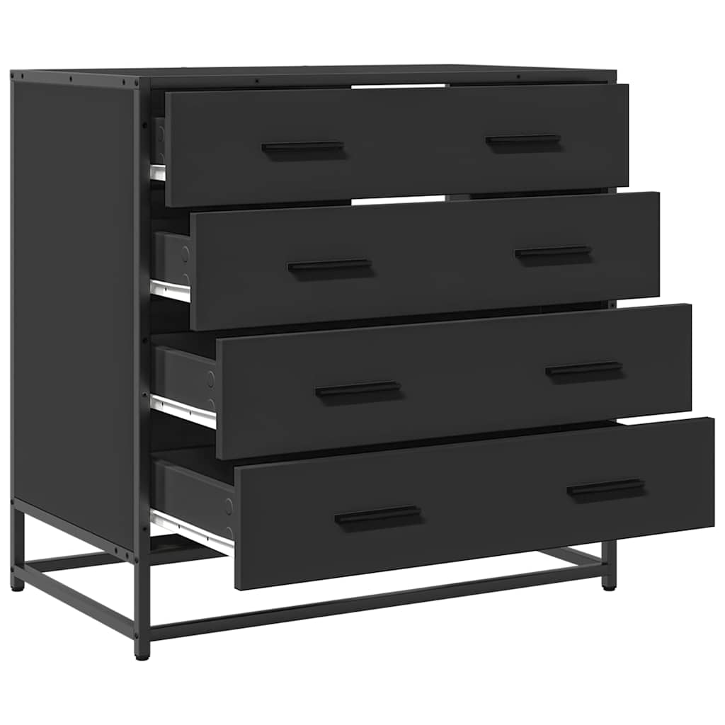 vidaXL Dulap cu sertare, negru, 70x41x70 cm, lemn compozit vidaXL Dulap cu sertare, negru, 70x41x70 cm, lemn compozit