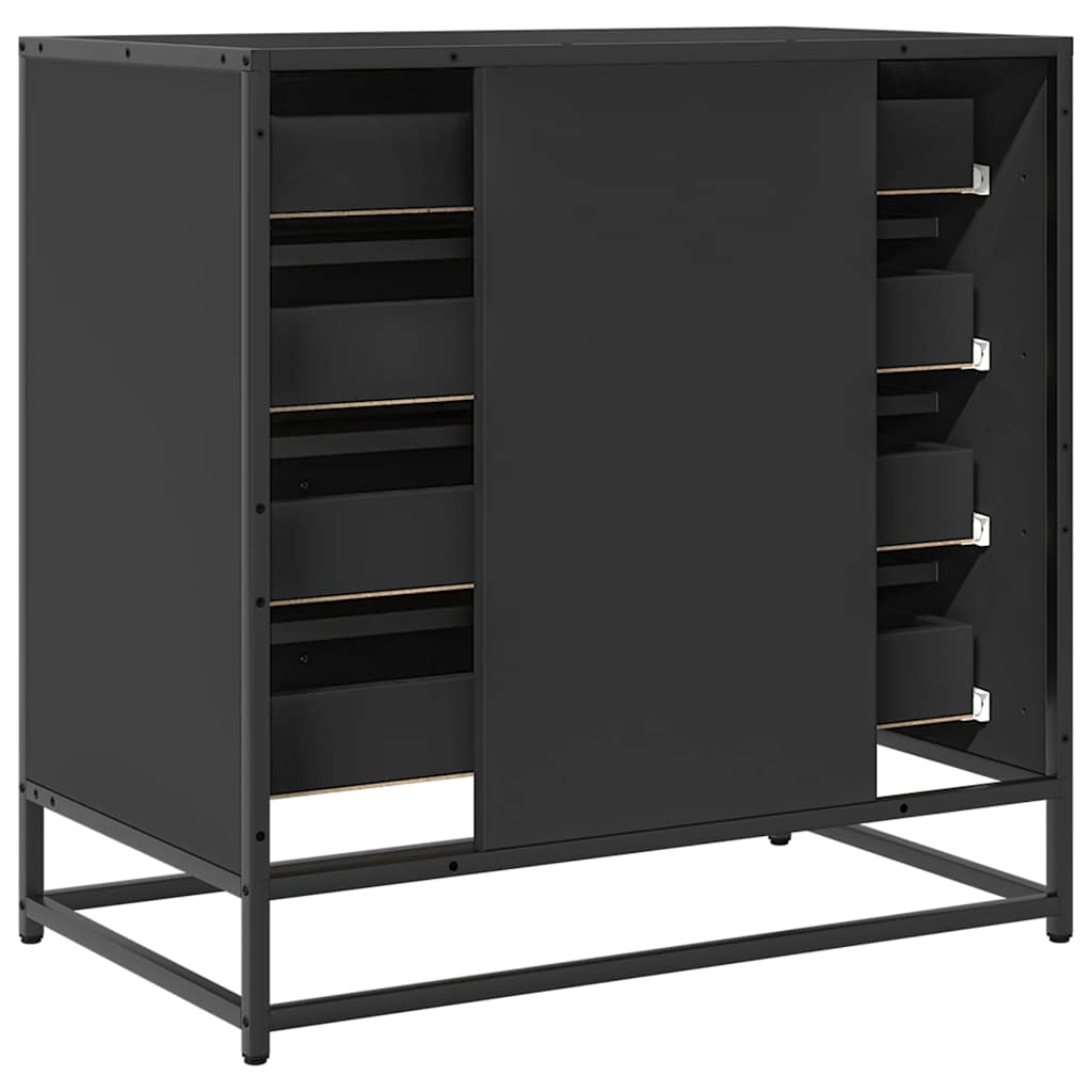 vidaXL Dulap cu sertare, negru, 70x41x70 cm, lemn compozit vidaXL Dulap cu sertare, negru, 70x41x70 cm, lemn compozit