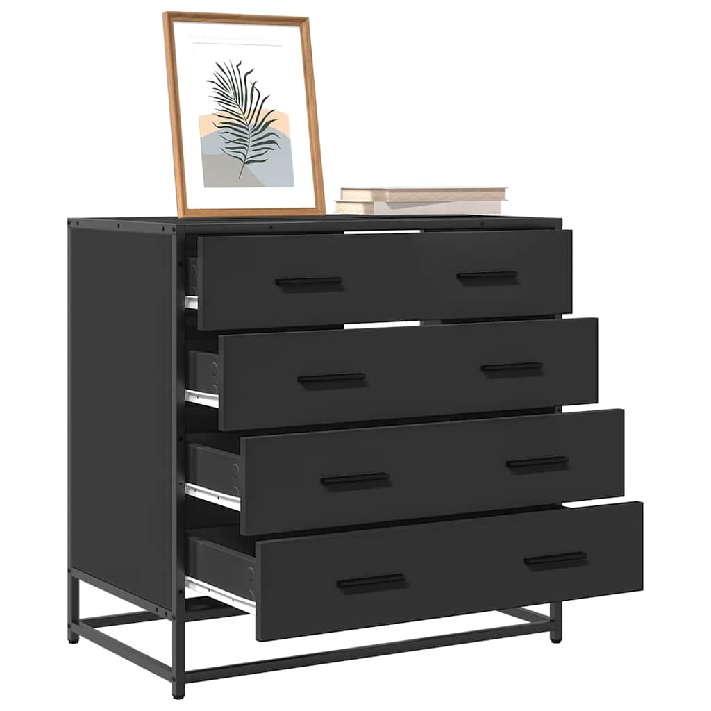 vidaXL Dulap cu sertare, negru, 70x41x70 cm, lemn compozit vidaXL Dulap cu sertare, negru, 70x41x70 cm, lemn compozit
