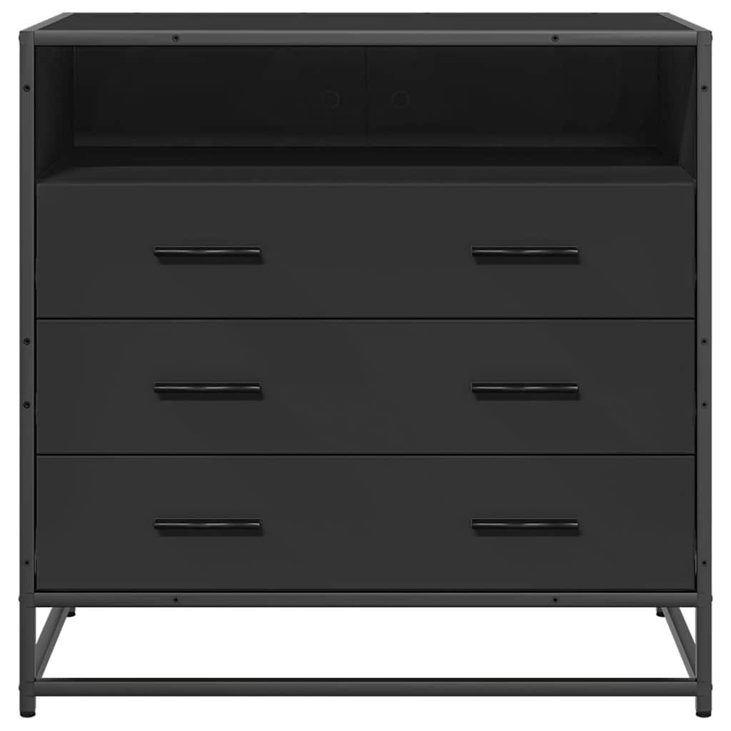 vidaXL Dulap cu sertare, negru, 70x41x70 cm, lemn compozit vidaXL Dulap cu sertare, negru, 70x41x70 cm, lemn compozit