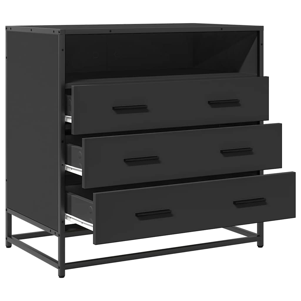 vidaXL Dulap cu sertare, negru, 70x41x70 cm, lemn compozit vidaXL Dulap cu sertare, negru, 70x41x70 cm, lemn compozit
