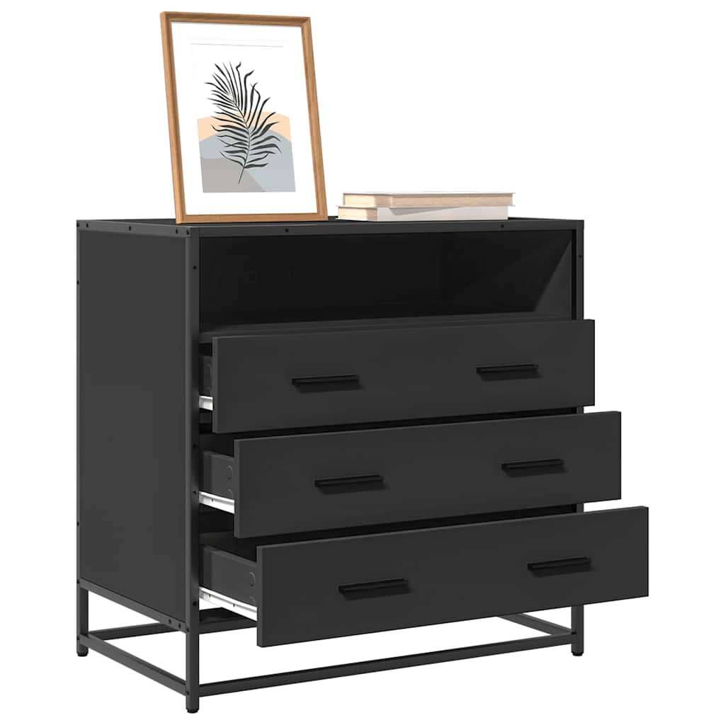 vidaXL Dulap cu sertare, negru, 70x41x70 cm, lemn compozit vidaXL Dulap cu sertare, negru, 70x41x70 cm, lemn compozit