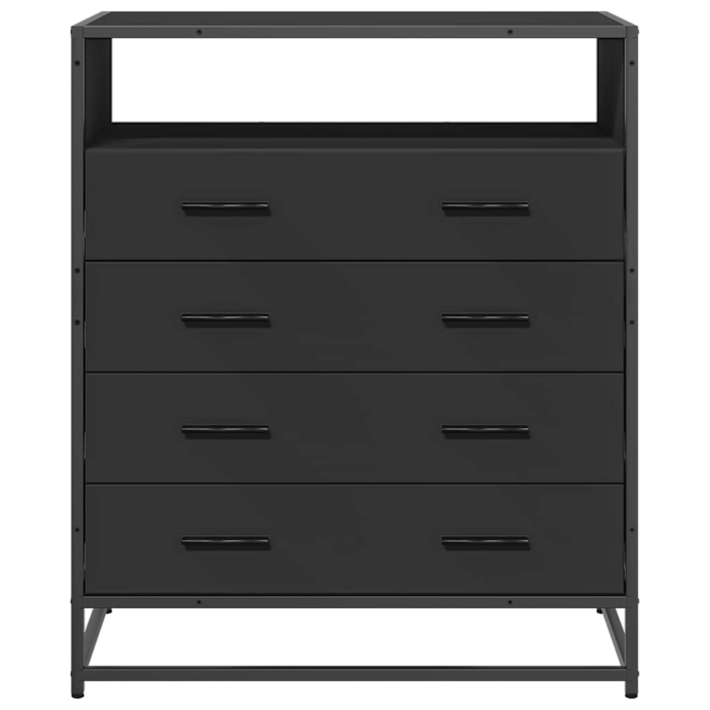 vidaXL Dulap cu sertare, negru, 70x41x83,5 cm, lemn prelucrat vidaXL Dulap cu sertare, negru, 70x41x83,5 cm, lemn prelucrat