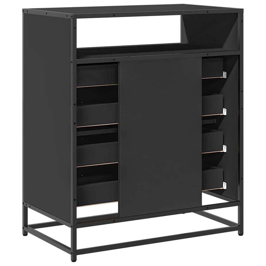vidaXL Dulap cu sertare, negru, 70x41x83,5 cm, lemn prelucrat vidaXL Dulap cu sertare, negru, 70x41x83,5 cm, lemn prelucrat