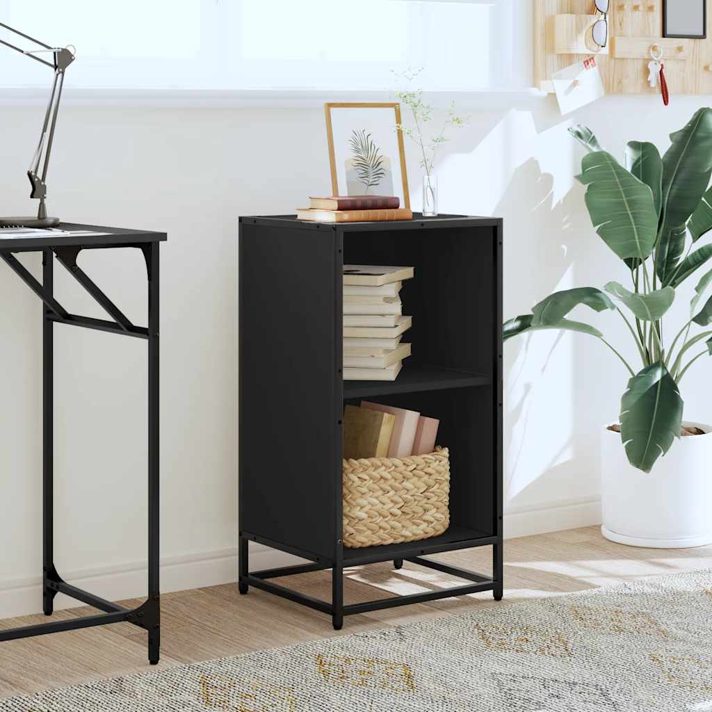 vidaXL Bibliotecă, negru, 40x35x76 cm, lemn prelucrat