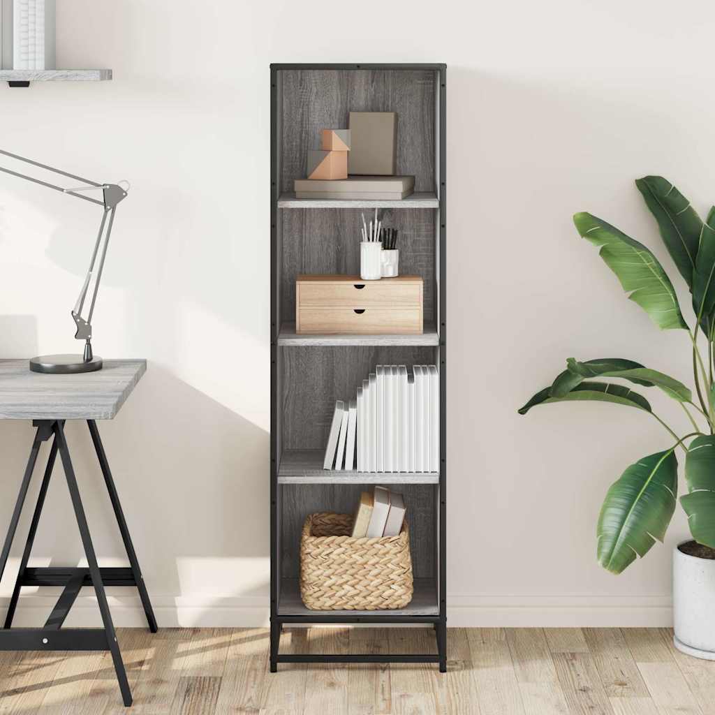 vidaXL Bibliotecă, gri sonoma, 40x35x139 cm, lemn prelucrat vidaXL Bibliotecă, gri sonoma, 40x35x139 cm, lemn prelucrat
