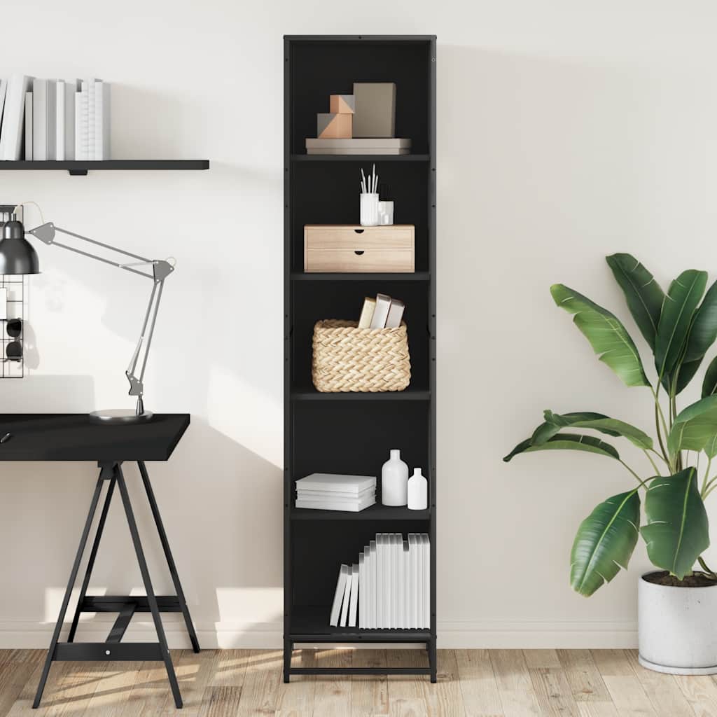 vidaXL Dulap cu cărți negru 40x35x170,5 cm lemn prelucrat vidaXL Dulap cu cărți negru 40x35x170,5 cm lemn prelucrat