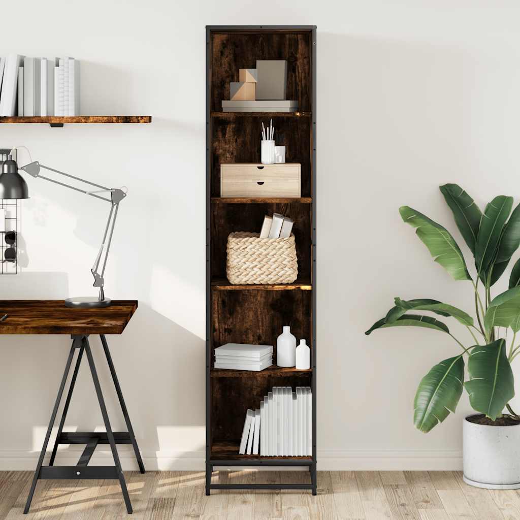 vidaXL Bibliotecă, stejar fumuriu, 40x35x170,5 cm, lemn prelucrat vidaXL Bibliotecă, stejar fumuriu, 40x35x170,5 cm, lemn prelucrat