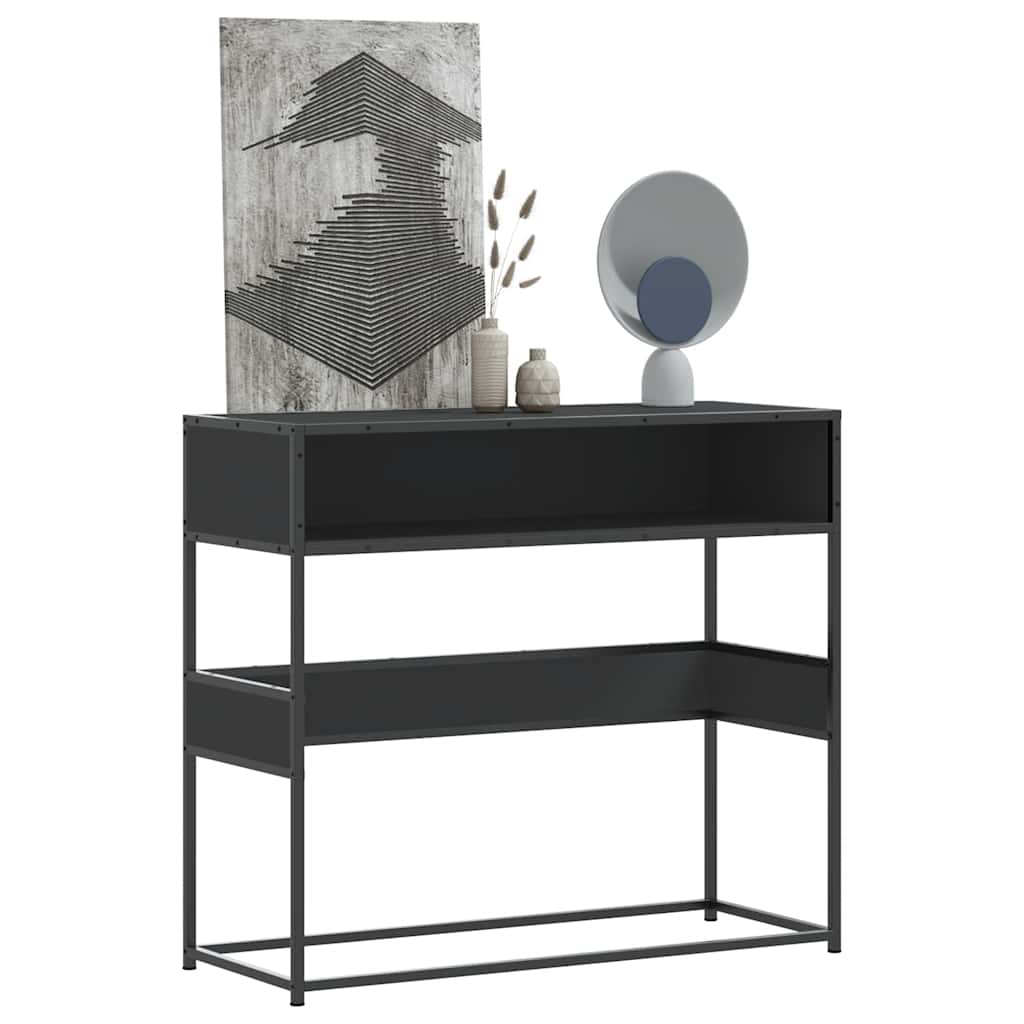 vidaXL Măsuță consolă, negru, 90x35x80 cm, lemn prelucrat vidaXL Măsuță consolă, negru, 90x35x80 cm, lemn prelucrat