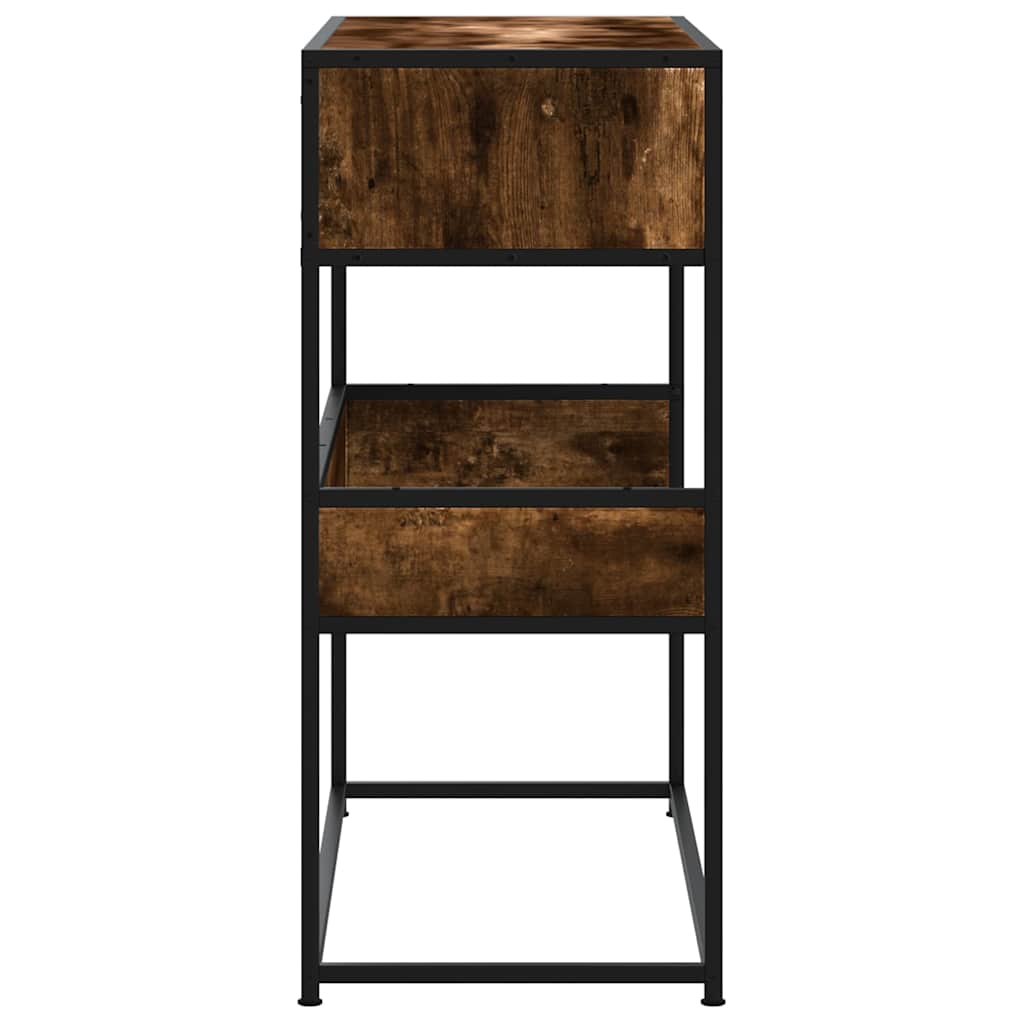 vidaXL Măsuță consolă, stejar fumuriu, 90x35x80 cm, lemn prelucrat vidaXL Măsuță consolă, stejar fumuriu, 90x35x80 cm, lemn prelucrat