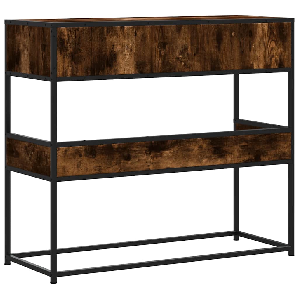 vidaXL Măsuță consolă, stejar fumuriu, 90x35x80 cm, lemn prelucrat vidaXL Măsuță consolă, stejar fumuriu, 90x35x80 cm, lemn prelucrat