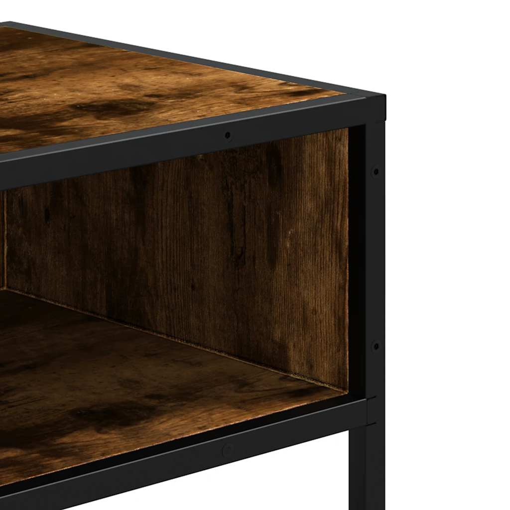 vidaXL Măsuță consolă, stejar fumuriu, 90x35x80 cm, lemn prelucrat vidaXL Măsuță consolă, stejar fumuriu, 90x35x80 cm, lemn prelucrat