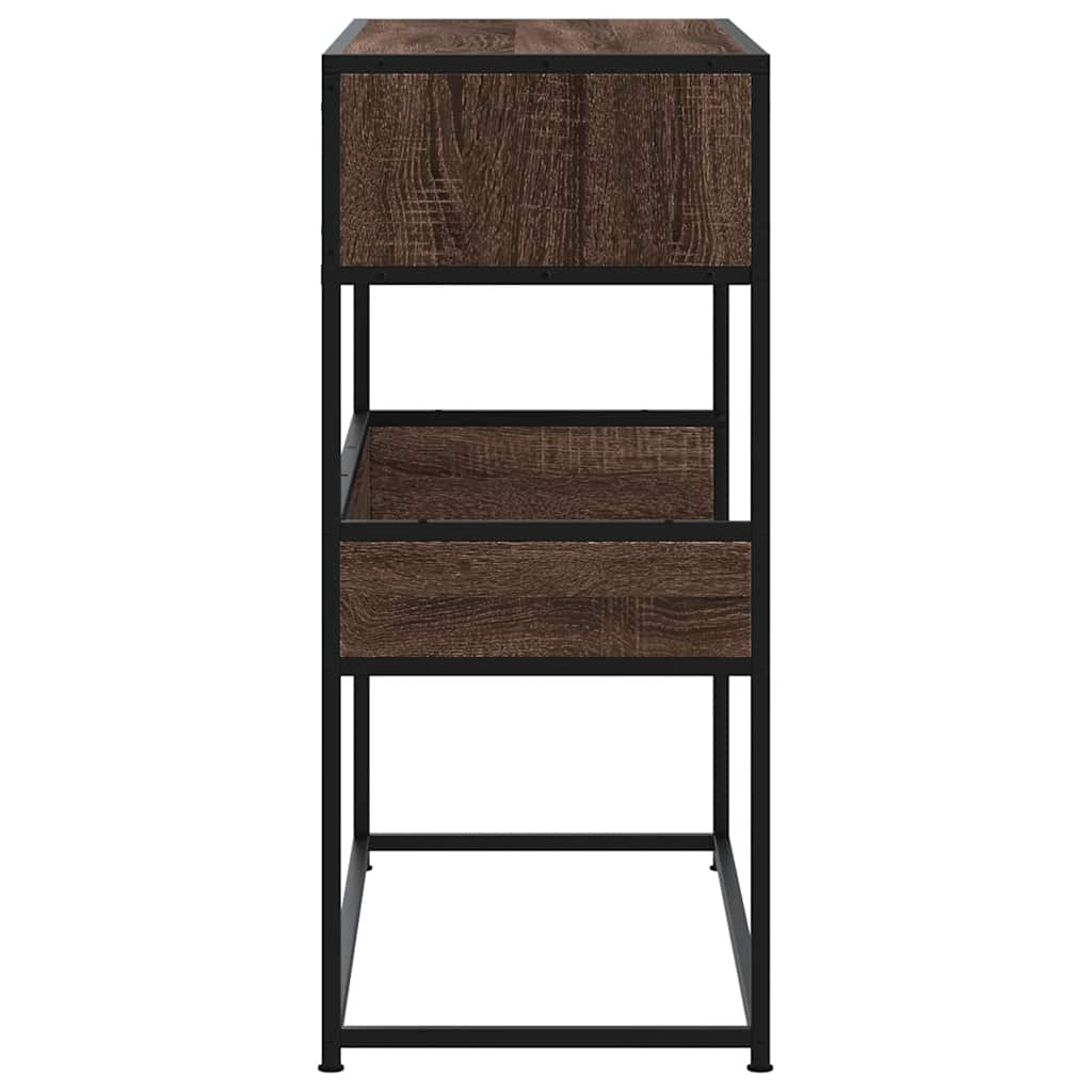 vidaXL Măsuță consolă, stejar maro, 90x35x80 cm, lemn prelucrat vidaXL Măsuță consolă, stejar maro, 90x35x80 cm, lemn prelucrat