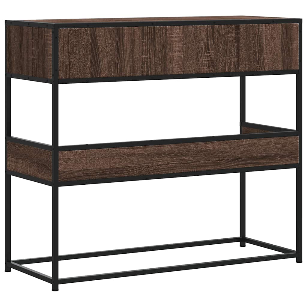 vidaXL Măsuță consolă, stejar maro, 90x35x80 cm, lemn prelucrat vidaXL Măsuță consolă, stejar maro, 90x35x80 cm, lemn prelucrat