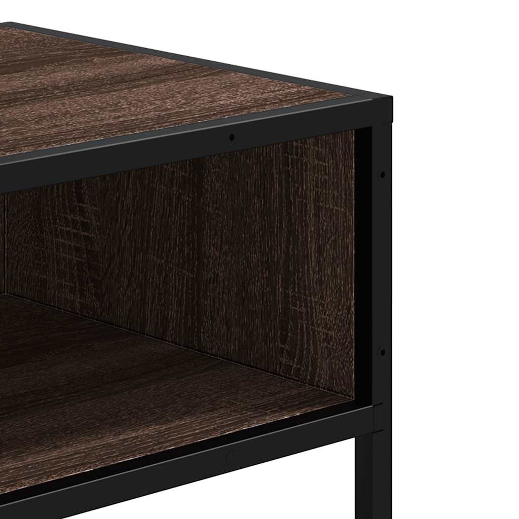 vidaXL Măsuță consolă, stejar maro, 90x35x80 cm, lemn prelucrat vidaXL Măsuță consolă, stejar maro, 90x35x80 cm, lemn prelucrat