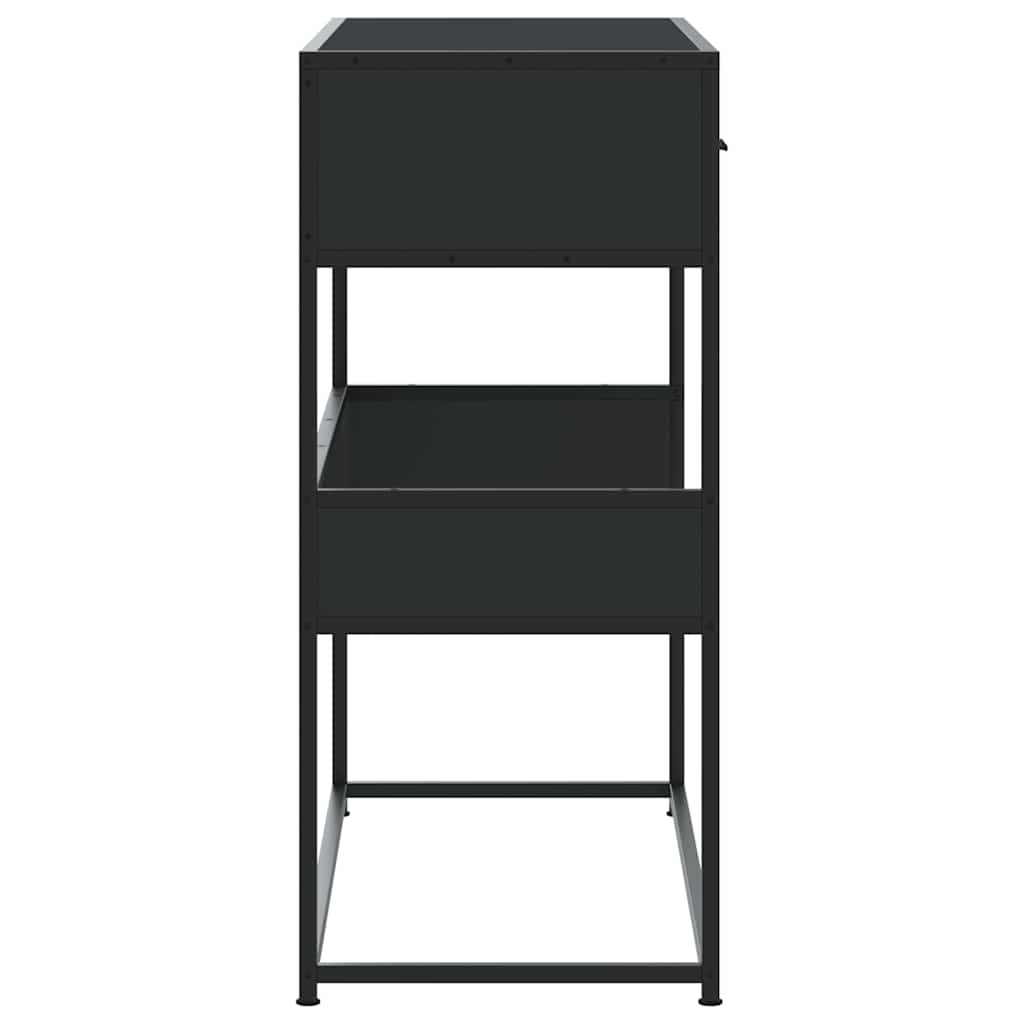 vidaXL Măsuță consolă, negru, 90x35x80 cm, lemn prelucrat vidaXL Măsuță consolă, negru, 90x35x80 cm, lemn prelucrat