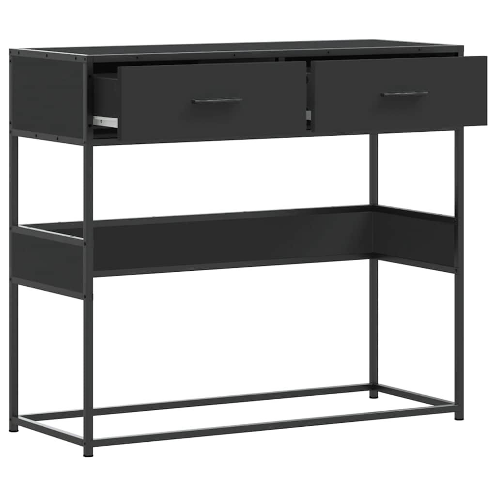 vidaXL Măsuță consolă, negru, 90x35x80 cm, lemn prelucrat vidaXL Măsuță consolă, negru, 90x35x80 cm, lemn prelucrat