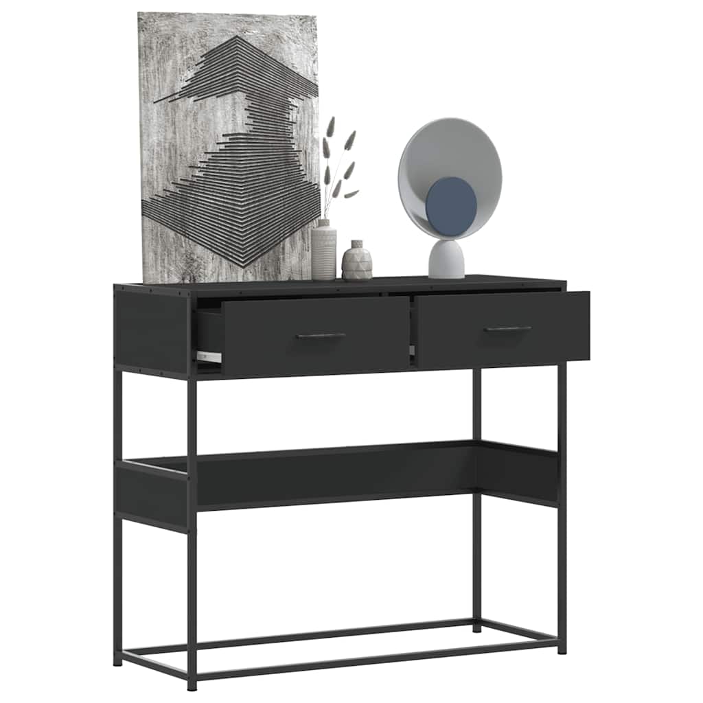 vidaXL Măsuță consolă, negru, 90x35x80 cm, lemn prelucrat vidaXL Măsuță consolă, negru, 90x35x80 cm, lemn prelucrat