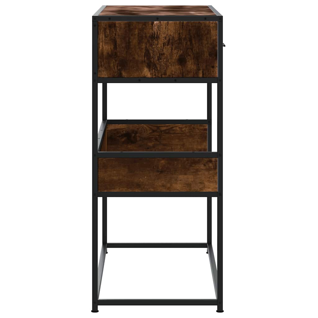 vidaXL Măsuță consolă, stejar fumuriu, 90x35x80 cm, lemn prelucrat vidaXL Măsuță consolă, stejar fumuriu, 90x35x80 cm, lemn prelucrat