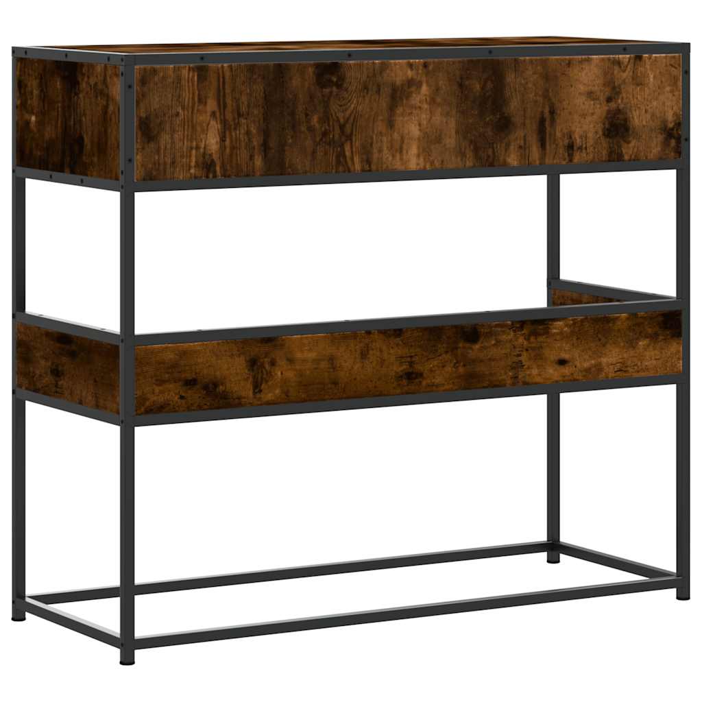 vidaXL Măsuță consolă, stejar fumuriu, 90x35x80 cm, lemn prelucrat vidaXL Măsuță consolă, stejar fumuriu, 90x35x80 cm, lemn prelucrat