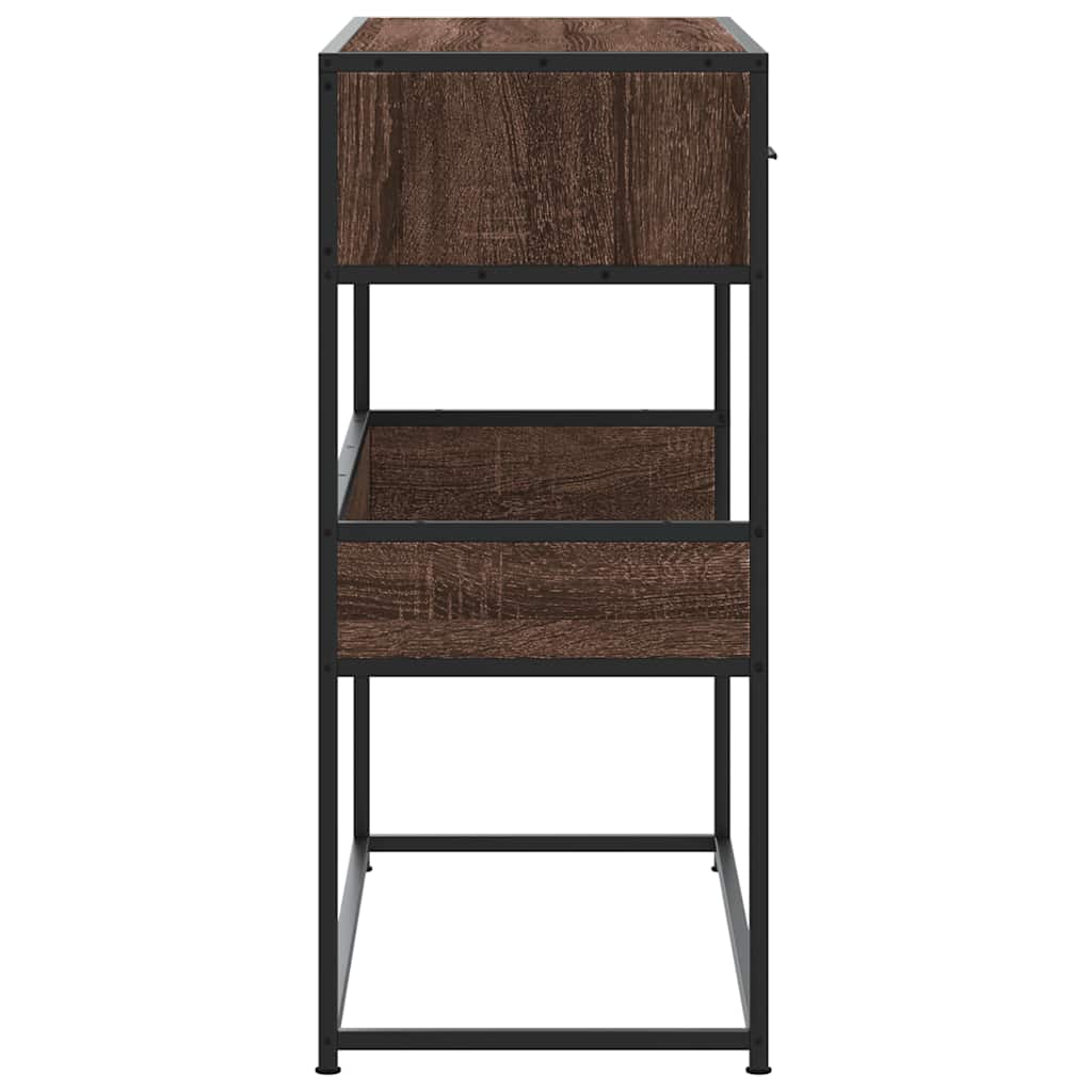 vidaXL Măsuță consolă, stejar maro, 90x35x80 cm, lemn prelucrat vidaXL Măsuță consolă, stejar maro, 90x35x80 cm, lemn prelucrat
