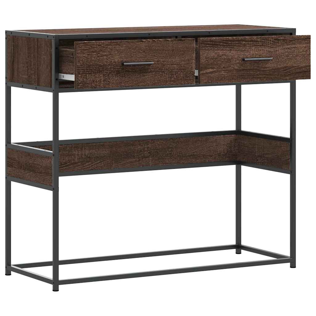 vidaXL Măsuță consolă, stejar maro, 90x35x80 cm, lemn prelucrat vidaXL Măsuță consolă, stejar maro, 90x35x80 cm, lemn prelucrat