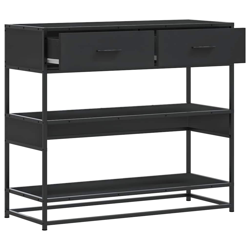 vidaXL Măsuță consolă, negru, 90x35x80 cm, lemn prelucrat vidaXL Măsuță consolă, negru, 90x35x80 cm, lemn prelucrat