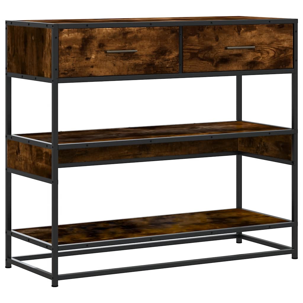 vidaXL Măsuță consolă, stejar fumuriu, 90x35x80 cm, lemn prelucrat vidaXL Măsuță consolă, stejar fumuriu, 90x35x80 cm, lemn prelucrat