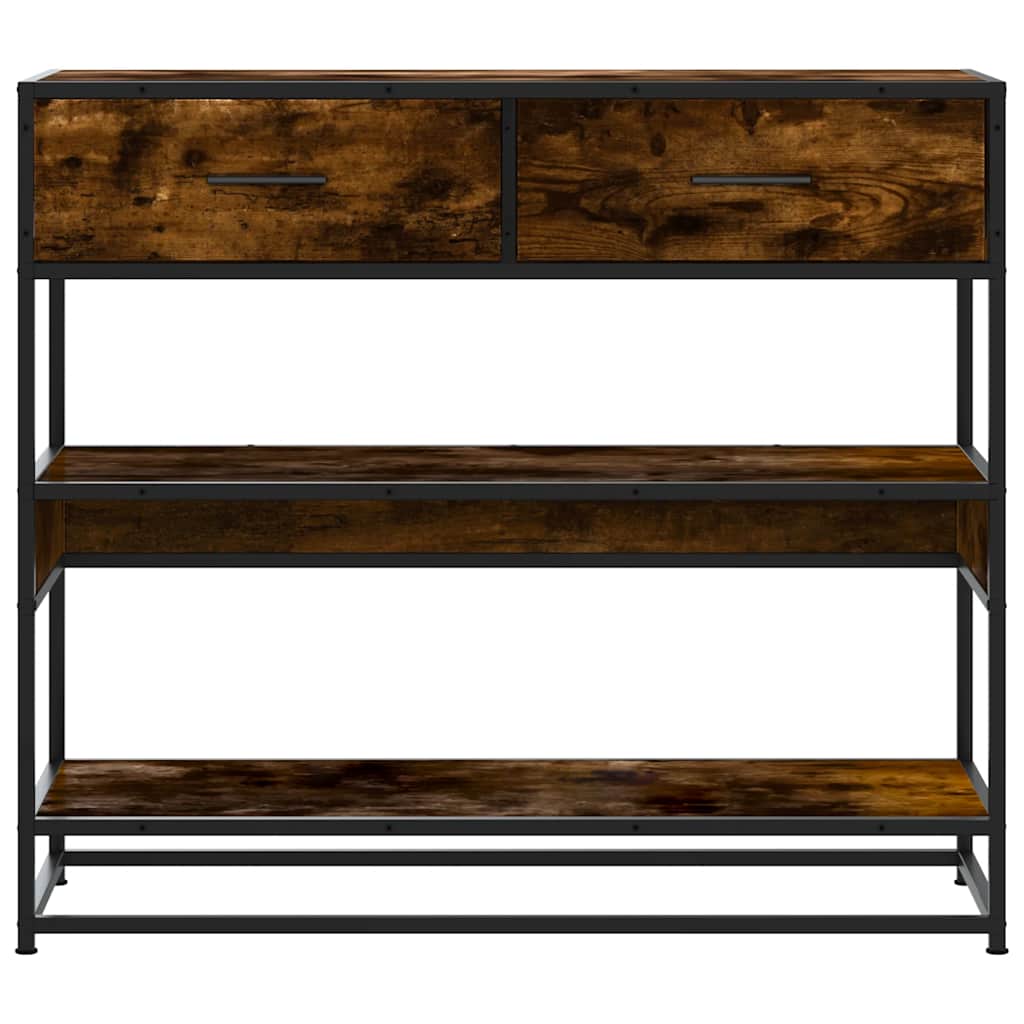 vidaXL Măsuță consolă, stejar fumuriu, 90x35x80 cm, lemn prelucrat vidaXL Măsuță consolă, stejar fumuriu, 90x35x80 cm, lemn prelucrat