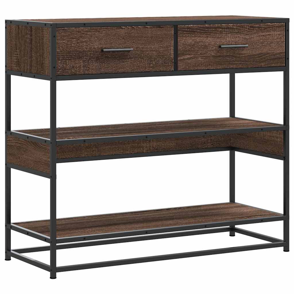 vidaXL Măsuță consolă, stejar maro, 90x35x80 cm, lemn prelucrat vidaXL Măsuță consolă, stejar maro, 90x35x80 cm, lemn prelucrat
