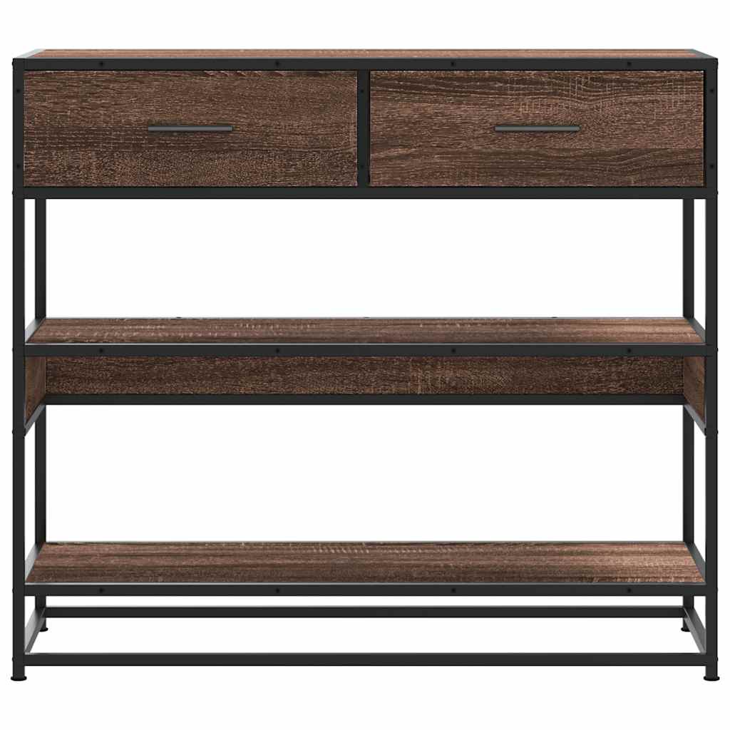 vidaXL Măsuță consolă, stejar maro, 90x35x80 cm, lemn prelucrat vidaXL Măsuță consolă, stejar maro, 90x35x80 cm, lemn prelucrat